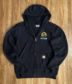 Carhartt Men's Loose Fit Midweight Full-Zip Hoodie STEM Graphic Navy Blue